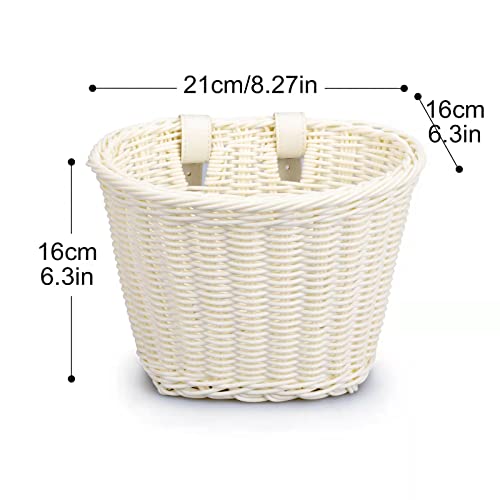 image for Lilith123 Kid's Bicycle Basket,Colored Tassels Wicker Front Handlebar 