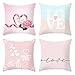 Daesar 4 Fundas para Cojines,Cojines Sin Relleno,Love Happy Valentine's Day Corazón Cojines de 50x50 Fundas Rosa Azul