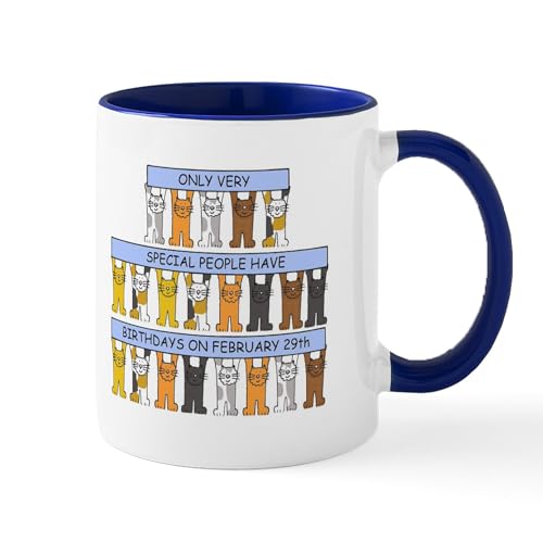 CafePress February 29Th Birthday Cats Mugs 11 oz (325 ml) Ceramic Coffee Mug