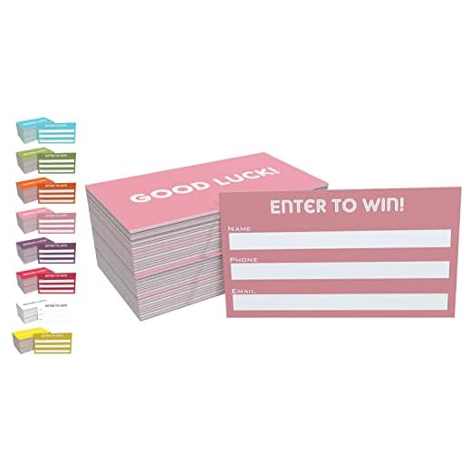 100 Tacticai Pink Raffle Tickets (8 Colors Available), 3.5" x 2", Enter to Win Form Card with Name, Phone & Email for Events, Contest, 50/50, Ballot Box, Fundraiser & Prizes