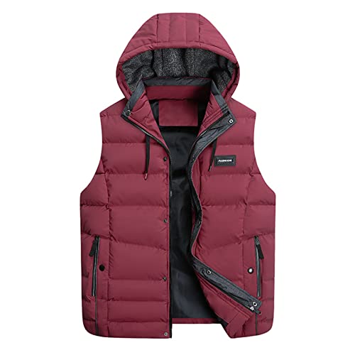Ymosrh Men's Vests Outerwear Lightweight Vests Casual Winter Vest Jacket Coat Packable Puffer Vest, XXXL-7XL