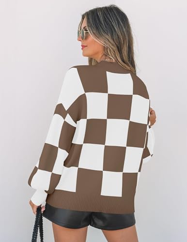Image of ZESICA Women's 2026 Fall Striped Pullover Sweaters Tops Fashion Outfits