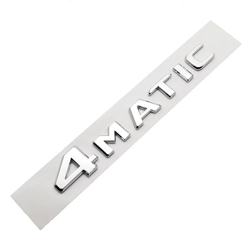 RCTGPGJAC ABS Car Letters Rear Trunk 4Matic Logo Emblem Stickers Badge For Mercedes ML 320 CDI C300 GLK 220 E350 R350 GLA GLC 300 250(Silver)