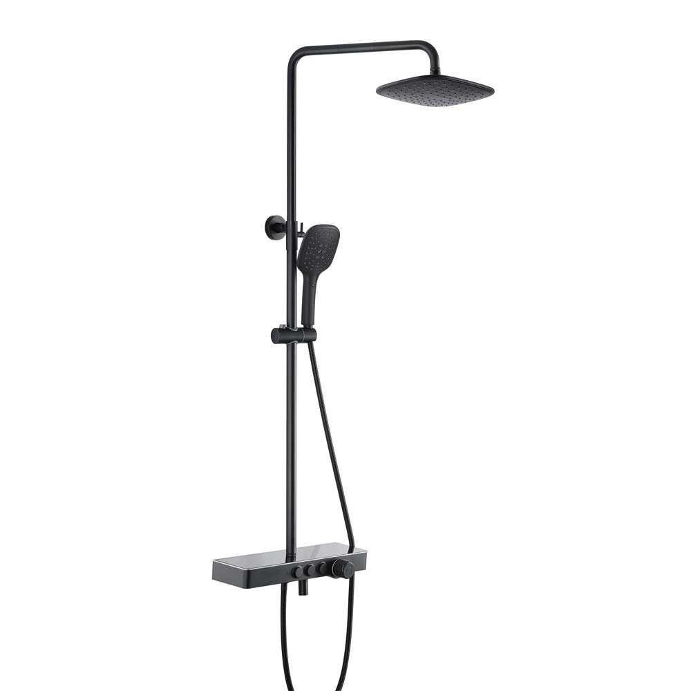 Ensemble de douche avec mitigeur laiton colonne pluie et pommeau amovible