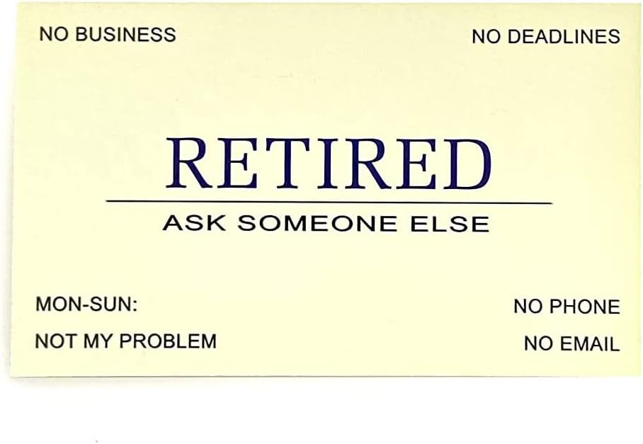 RXBC2011 Retired Business Cards Funny Retirement Gift (Pack of 50/With Gold Stainless Steel Case) For Retired Men Women Coworkers Employees Boss Friend Colleague - Image 5