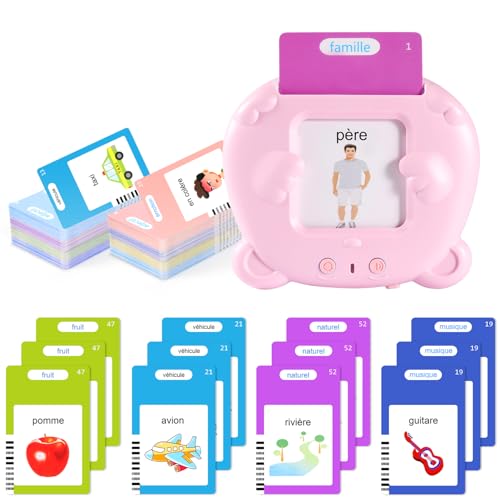 510 Palabras Tarjetas De Aprendizaje Parlantes, Tarjetas Flash Parlantes Francés, Tarjetas Educativas Para Niños-Rosa