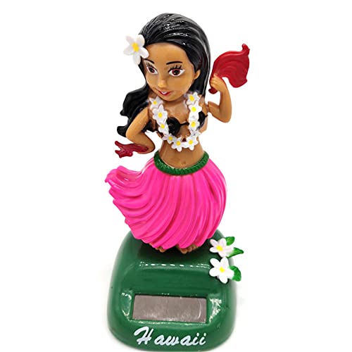 BommFu Figurine Solaire Dansante, Danseuse Hawaienne Voiture Qui Bouge, Bobble Heads pour Bord, Figurine Hawaïenne Voiture Décoration De Voiture Solaire