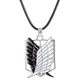  CAR-TOBBY Japanische Anime Angriff Auf Titan Halskette Flügel Von Freiheit Shingeki No Kyojin Leder Kette Gold Silber Anhänger Zubehör Damen - H03