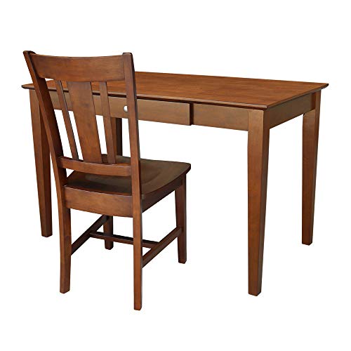 International Concepts - Escritorio básico con cajón y silla, acabado espresso