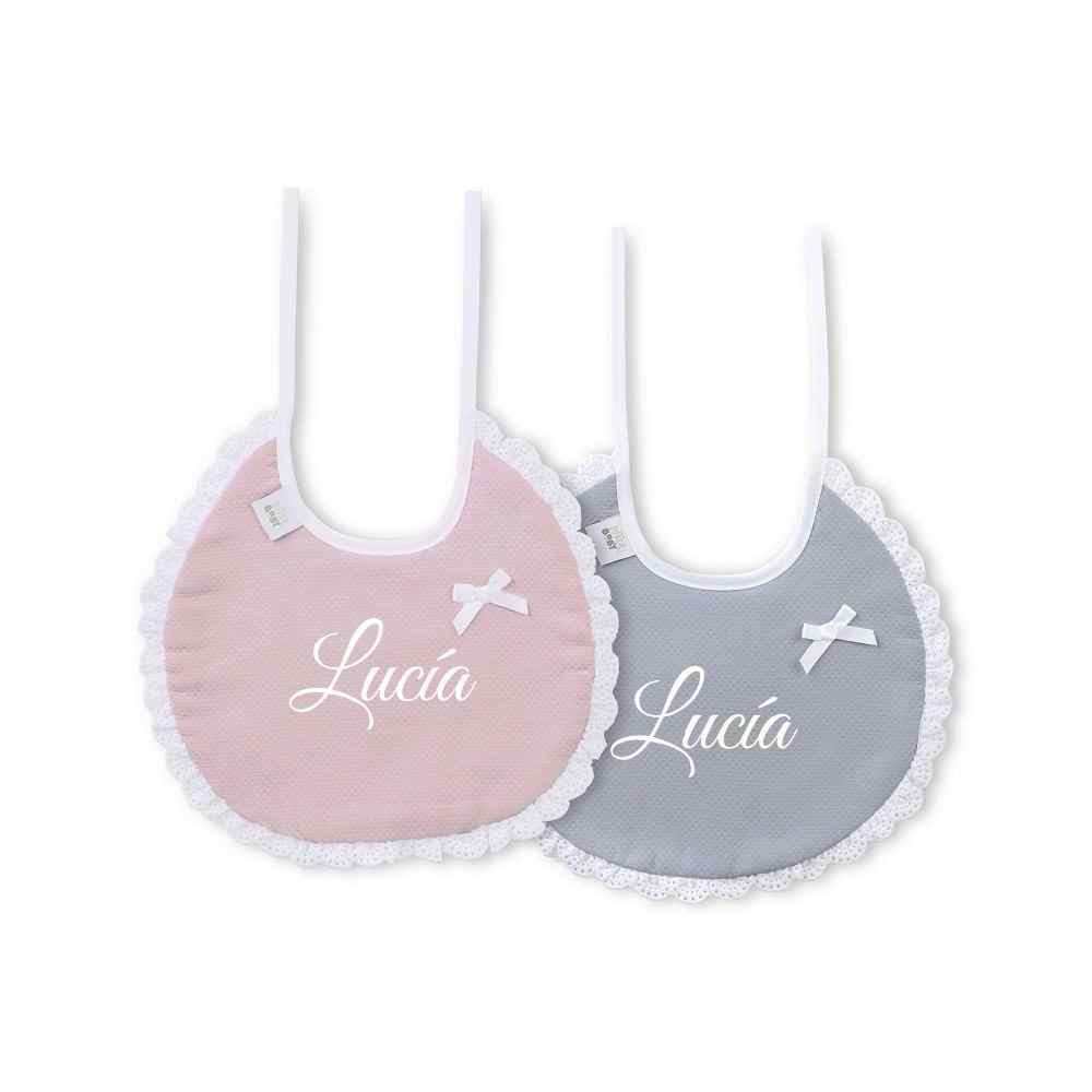 Danielstore Baberos Personalizados para Bebé Recién Nacido con Nombre Bordado – Pack de 2, 100% Algodón Impermeable, Suaves y Absorbentes, Regalo Original Bebé Niño y Niña