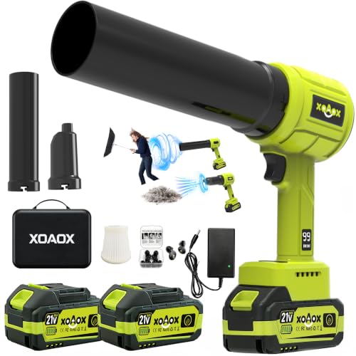XOAOX Cordless Leaf Blower & Vacuum with 2x4.0Ah Batteries