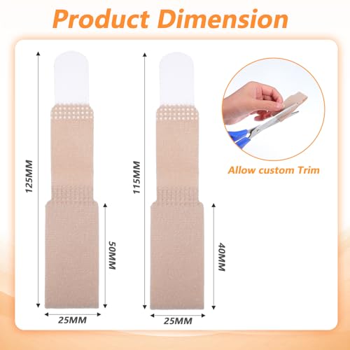 YBEATY 10 Pcs Hammer Toe Straightener Reusable Broken Buddy Wraps Toe Corrector Hammertoe Bandages Support Protection Splints Cushioned for Women Men Overlapping Crooked Curled Bent (Beige)