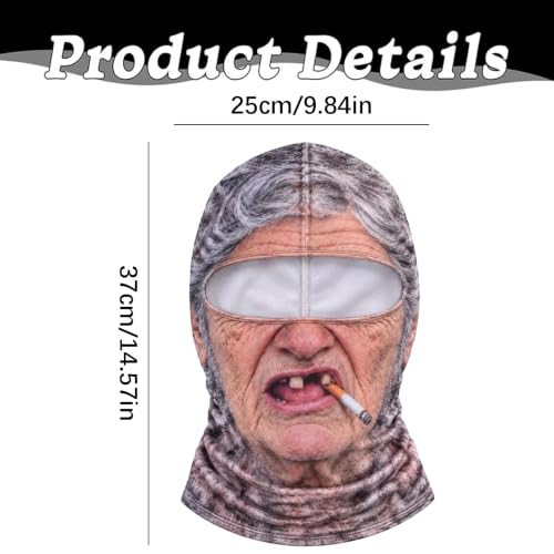 Old Man Ski Mask Funny Realistic Face Balaclava 3D Printed Full Face Winter - image 3