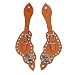 Pssopp Spur Strap, Western Men Boot Strap Slippy Artificial Leather Spur Strap Vintage Adjustable Brown Spur Strap with Metal Buckle for Equestrian Enthusiasts