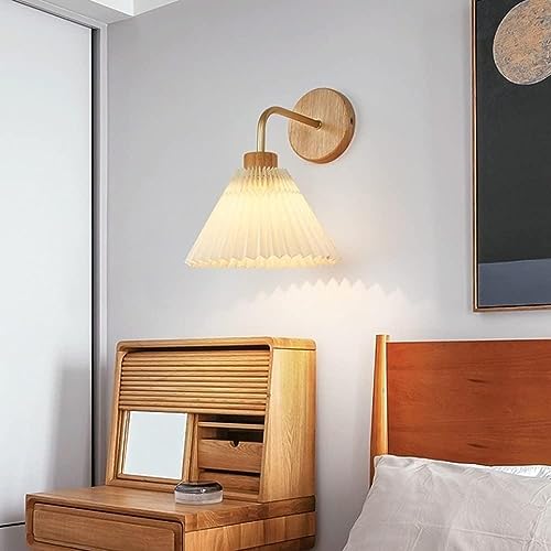 Cubierta plisada blanca en lámpara decorativa de pared moderna 7
