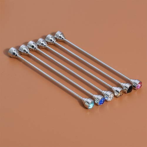 Sparkling Crystal Stone Collar Bar Tie Necktie Pins Shirt Collar Stud Bar For Men With Gift Box (6Pcs Silver) #TOP2