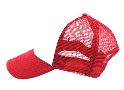 Image of NYFASHION101 Plain Mesh Trucker Hat - Breathable 6-Panel Daily Snapback Cap, Customizable Ideal for DIY Embroidery & Patches