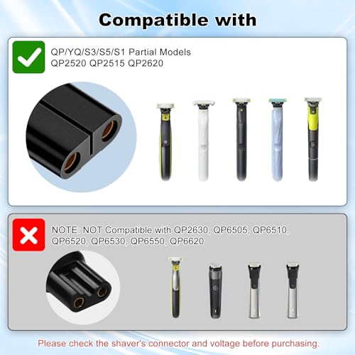 4,3 V scheerapparaat USB C-adapter, 2 stuks laadkabel adapter voor Philips OneBlade QP2520 QP2620 QP2510 MG3720 MG5720 MG3730 MG5730 MG3710 BT3206 BT3208 (zonder kabel) - Afbeelding 4