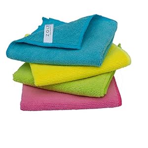 Zolt Microfibre Cloths – Super Absorbent & Soft Cleaning cloths for Car & Home Cleaning (32 * 32 cm) – 04 Reusable…