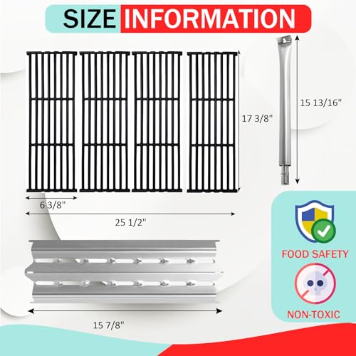 Grill Parts for Broil King 9221-64 9215-54 9221-54 9221-67 9235-24, Baron 320 340 420 440 Regal 490 Parts, for Broil King Baron Replacement Grill Grates & Stainless Steel Heat Plates/ Burner Tubes by WEBROIL - Image 2