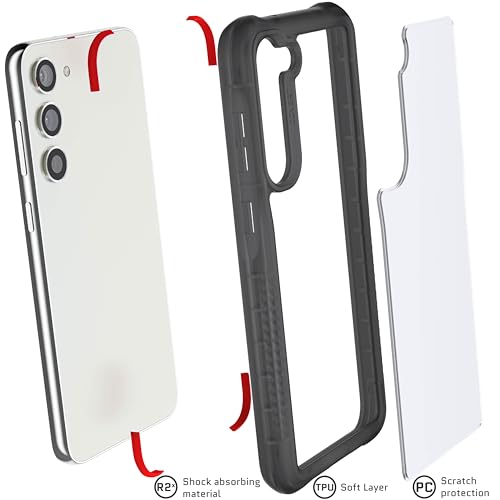 Image of Ghostek COVERT Shockproof Galaxy S23+ Clear Case Premium Protective Phone Cover Shock-Absorbent Armor Bumper Heavy Duty Protection Transparent Designed for 2023 Samsung Galaxy S23 Plus (6.6in) (Smoke)