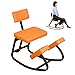 JTYDFG Sedia Ergonomica Ginocchia con Schienale, Sedia da Scrivania Girevole per Ufficio Cameretta, Sedia Sgabello Ortopedico Posturale per Alleviare la Fatica(Color:Orange)