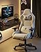 Dowinx Gaming Stuhl mit 4D Armlehnen und 15°Schaukelfunktion, 165° Verstellbar Massage Gaming Chair, Ergonomischer Gamer Sessel Rennsport-Design für Gamer Esport 135kg Belastbarkeit, Weiß