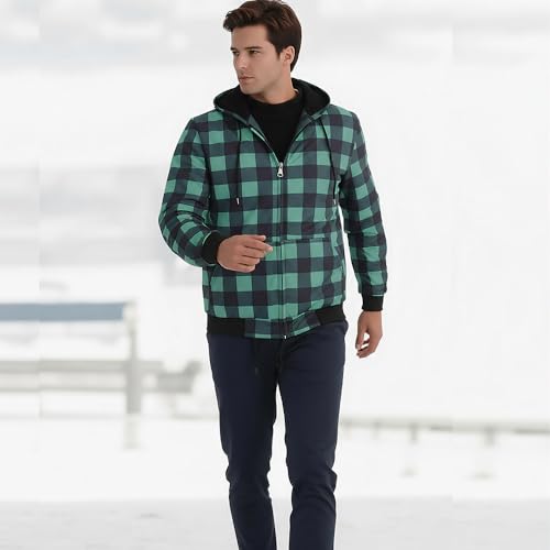 Image of MINANUO Zip Up Hoodie Men Warm Heavyweight Sherpa Lined Fleece Hoody Jacket Winter Coats