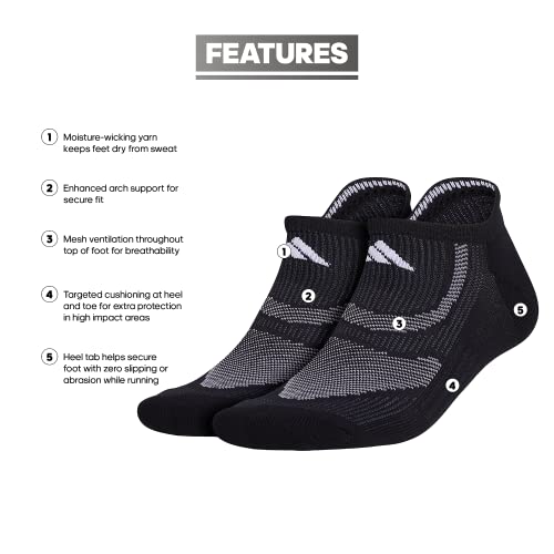 adidas Unisex Superlite Performance Tabbed No Show Running Socks with achilles protection (2-Pair)2