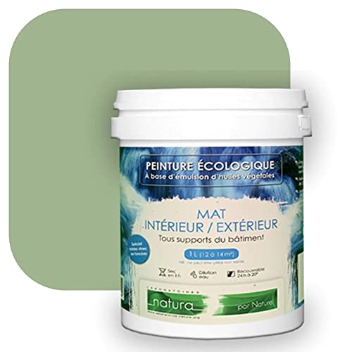 Peinture écologique Natura Tassili® Les végétales Pistache (Natura Ethnic NE-065) Intérieur/Extérieur MAT pour 13 m² - 1.00 L Cover