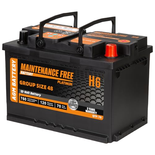 image for Autocessking H6 Group Size 48 Start and Stop AGM Automotive Battery, 1