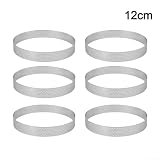 Edelstahl-Tortenring-Set, perforierte Gebäckformen für runde Kuchenbackformen, ofenfeste Dessertformen, wiederverwendbare Kuchenformwerkzeuge, spülmaschinenfeste Bäckereiausrüstung, (12 cm)