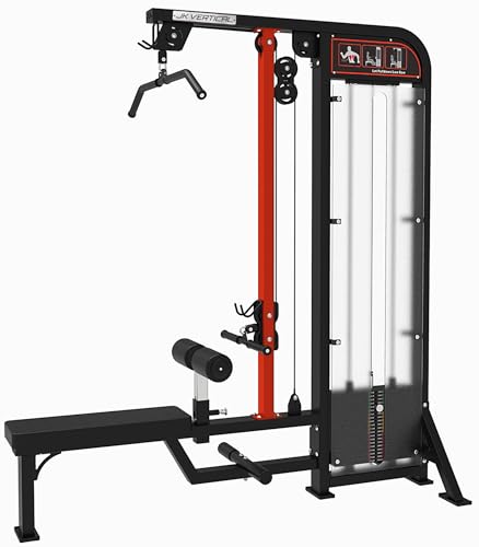 JK Fitness Lat Machine & Low Row JKV Combo con paquete de pesas de 100 kg: estación de doble función para dominadas, remador, espalda y espalda, estructura de acero, plataforma y muslas ajustables