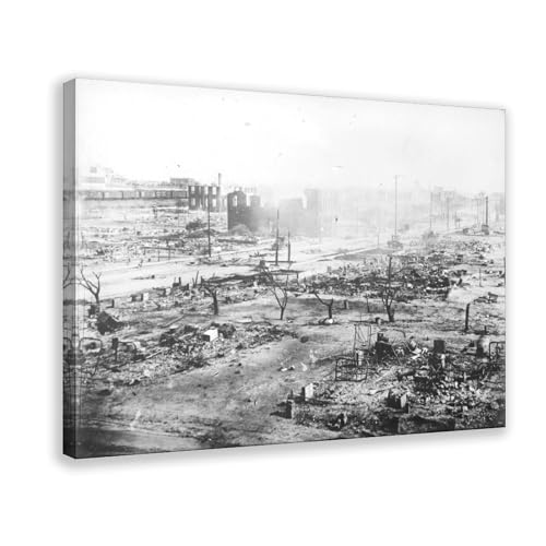 Toile Ruins After The Race Riots Tulsa 1921 - Cadre Suspendu 50,8x76,2 cm