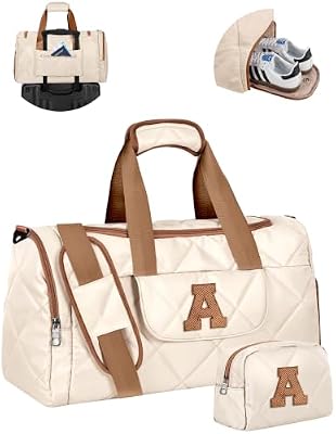 Elilier Duffle Bag for Travel - Letter A Birthday Gifts for Women
