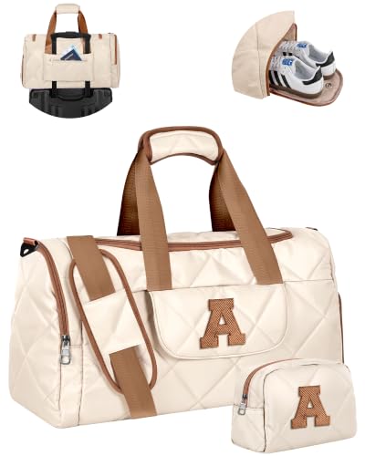 Elilier Duffle Bag for Travel - Letter A Birthday Gifts for Women
