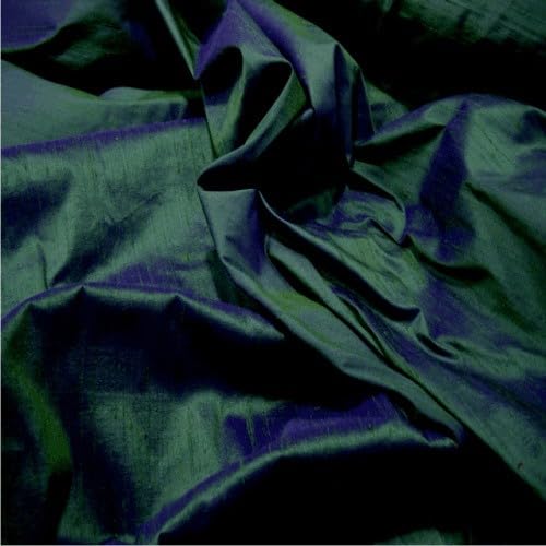 Silk Dupion Fabric, 100% Silk Yarn, 112cm Wide, Luxurious Slub Texture, for Fashion and Soft Furnishings, Multiple Colours (Woodlands (24), Per Metre (as one Continuous Length))