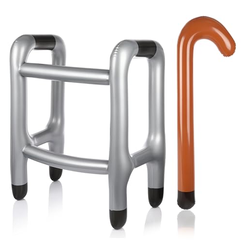 FunX Conjunto de andarilho insuflável e bengala – acessórios de fantasia para Carnaval – acessório divertido para aniversários, carnaval ou pensões