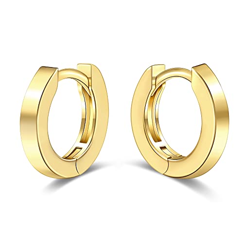 micuco Small Gold Hoop Earrings for Women 14K Gold Plated Huggie Hoop Earrings 8mm