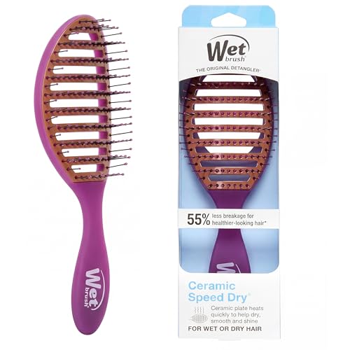 Image of Wet Brush Ceramic Speed Dry Hair Brush, Purple - Vented Design & Soft HeatFlex Bristles for Blow-Dry Safe Styling - Ergonomic Handle for Pain-Free Detangling - Hair Accessories for All Hair Types