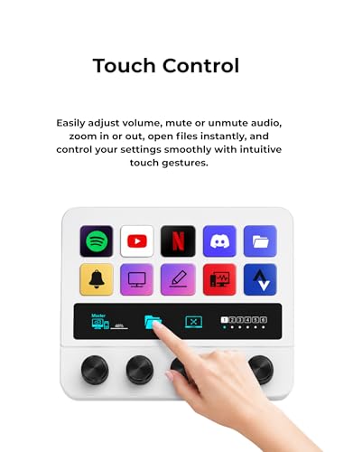 Image of APEX LIGHT Stream Dock Pro - White Studio Controller with LCD Keys, Dials & Touch Strip Programmable Macro Keypad for Streaming, Video Editing & Workflow Automation | Windows & Mac | 1-Year Warranty