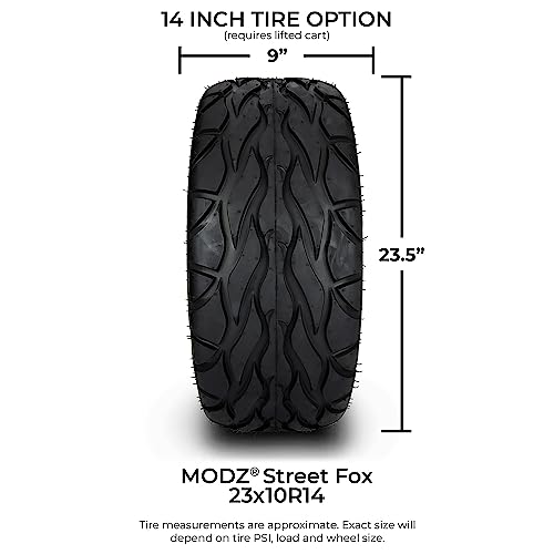 MODZ® Street Fox 23x10-R14 Radial DOT Golf Cart Tire Street Low Profile (4-Ply) - Set of Four