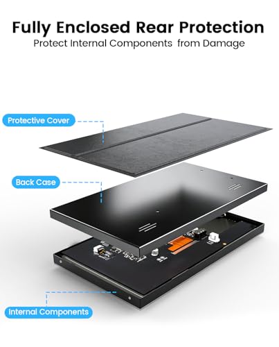 Image of Eyoyo Raspbery Pi Screen with Foldable Stand Cover Touchscreen Monitor | 1024x600, IPS Touch Display, Built-in Speakers, HDMI Input, Mini Portable Monitors for Raspbery Pi 5 /4 /3, 3D Printer, Laptop