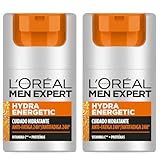 L'Oréal Men Expert Crema hidratante antifatiga para hombre, Combate la apariencia de ojeras e hidrata la piel - 50 ml (Paquete de 2)
