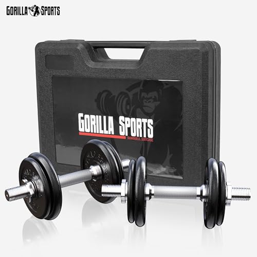 Barre Manubri Gorilla Sports - Set Da 2, 35cm O 42cm, Acciaio Cromato, Carico Max 100kg - Foto 3