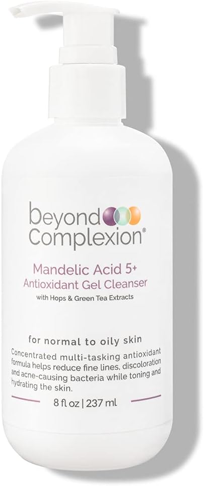Mandelic Acid 5+ Face Wash Cleanser Antioxidant Gel - Gentle Exfoliating Foaming Facial Acid Wash