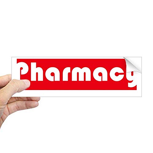 Autocollant rectangulaire rouge motif cours de pharmacie pour fenêtres