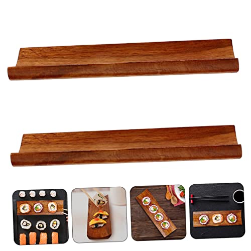 Set 4 platos sushi estilo japonés en madera sintética miniatura 5