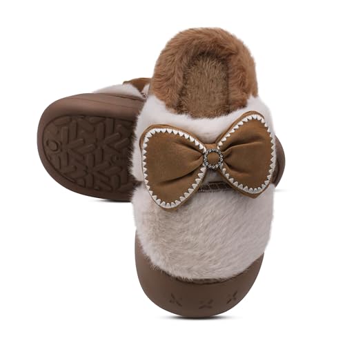 Image of VRITRAZ Women's Comfort Slip On Closed Toe Warm Winter House Clog Indoor Slipper with Cute Print and Degins