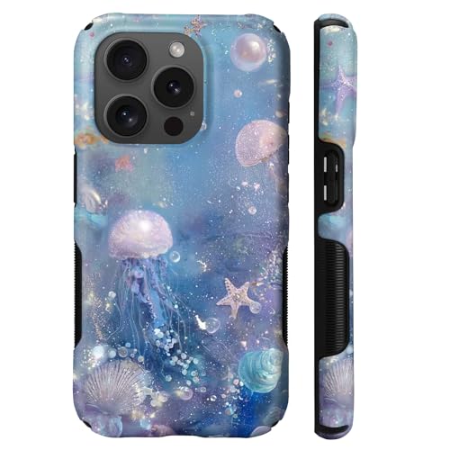 Coque iPhone 15 Pro Max protégeant des chutes avec silicone compatible MagSafe océan